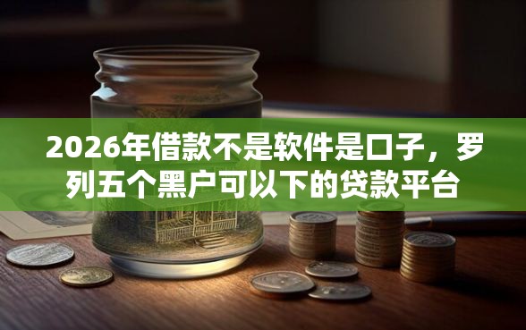 2026年借款不是软件是口子，罗列五个黑户可以下的贷款平台