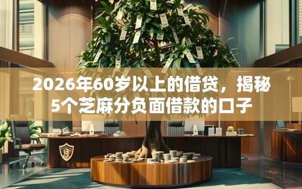 2026年60岁以上的借贷，揭秘5个芝麻分负面借款的口子