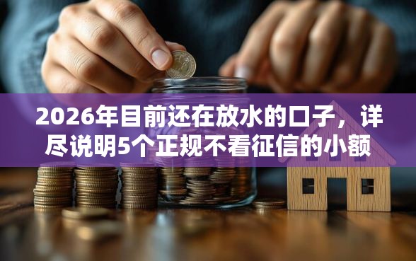 2026年目前还在放水的口子，详尽说明5个正规不看征信的小额贷款软件