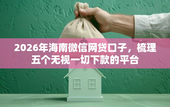 2026年海南微信网贷口子,梳理五个无视一切下款的平台 2026年海南微信网贷口子,梳理五个无视一切下款的平台