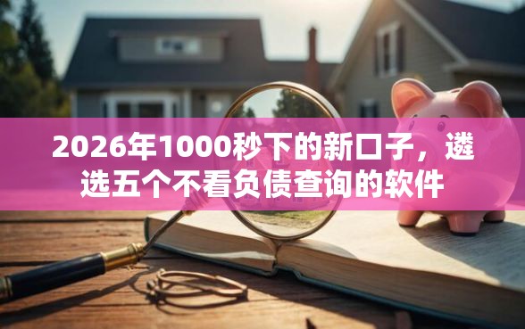 2026年1000秒下的新口子，遴选五个不看负债查询的软件