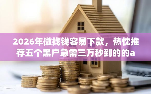 2026年微找钱容易下款，热忱推荐五个黑户急需三万秒到的的app