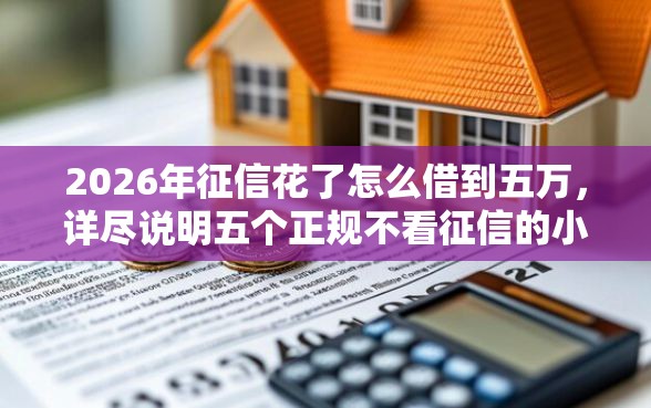 2026年征信花了怎么借到五万，详尽说明五个正规不看征信的小额贷款口子