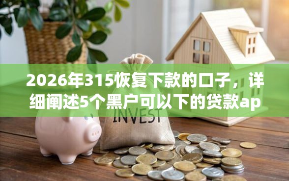 2026年315恢复下款的口子，详细阐述5个黑户可以下的贷款app