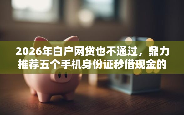 2026年白户网贷也不通过，鼎力推荐五个手机身份证秒借现金的软件