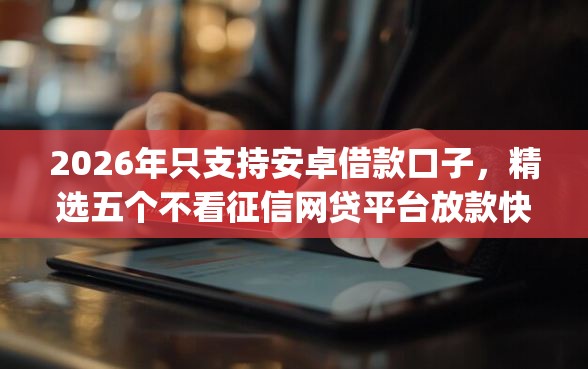 2026年只支持安卓借款口子，精选五个不看征信网贷平台放款快的app