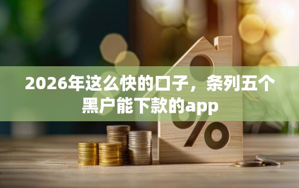 2026年这么快的口子，条列五个黑户能下款的app