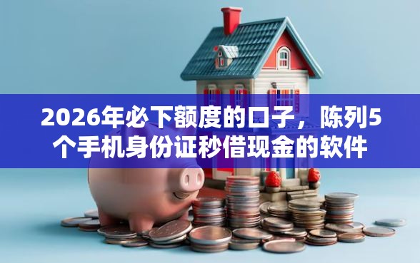 2026年必下额度的口子，陈列5个手机身份证秒借现金的软件