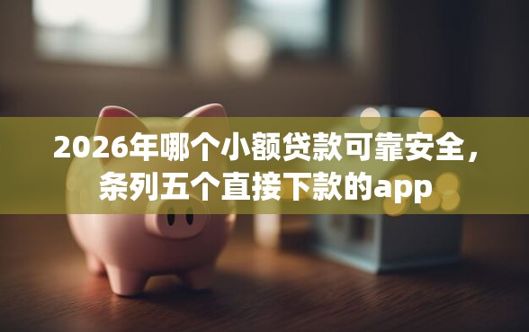 2026年哪个小额贷款可靠安全，条列五个直接下款的app