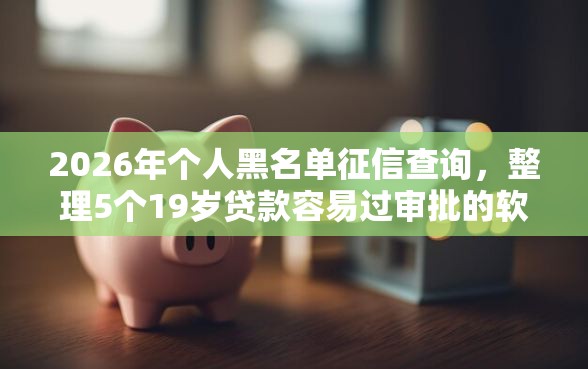 2026年个人黑名单征信查询，整理5个19岁贷款容易过审批的软件