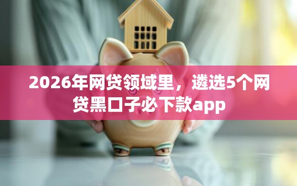 2026年网贷领域里，遴选5个网贷黑口子必下款app