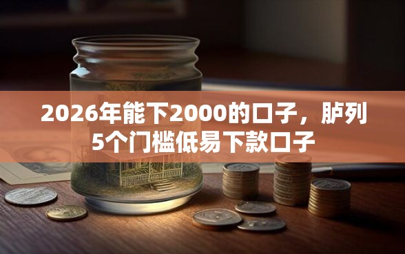 2026年能下2000的口子，胪列5个门槛低易下款口子
