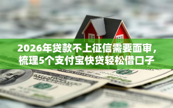 2026年贷款不上征信需要面审，梳理5个支付宝快贷轻松借口子