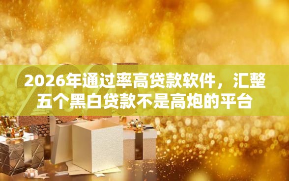 2026年通过率高贷款软件，汇整五个黑白贷款不是高炮的平台