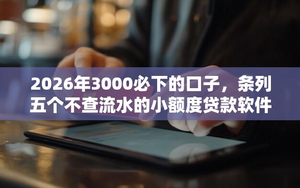 2026年3000必下的口子，条列五个不查流水的小额度贷款软件