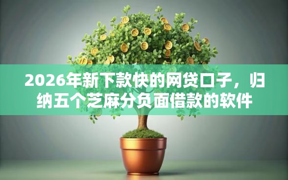 2026年新下款快的网贷口子，归纳五个芝麻分负面借款的软件