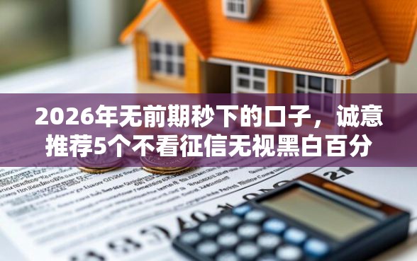 2026年无前期秒下的口子，诚意推荐5个不看征信无视黑白百分百下款软件