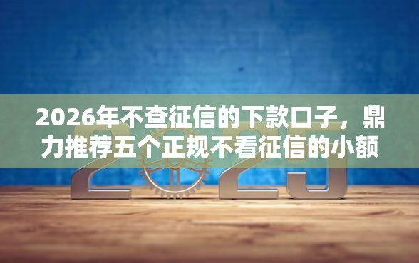 2026年不查征信的下款口子，鼎力推荐五个正规不看征信的小额贷款平台