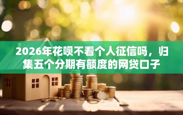 2026年花呗不看个人征信吗，归集五个分期有额度的网贷口子