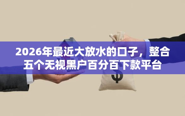2026年最近大放水的口子，整合五个无视黑户百分百下款平台