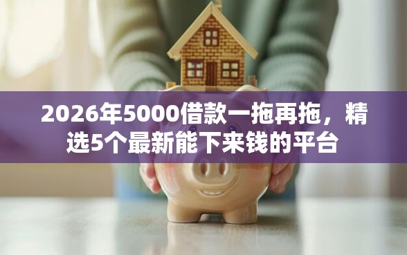 2026年5000借款一拖再拖，精选5个最新能下来钱的平台