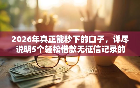 2026年真正能秒下的口子，详尽说明5个轻松借款无征信记录的平台