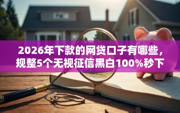 2026年下款的网贷口子有哪些，规整5个无视征信黑白100%秒下网贷软件