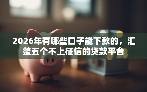 2026年有哪些口子能下款的，汇整五个不上征信的贷款平台