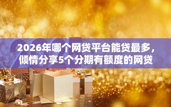 2026年哪个网贷平台能贷最多，倾情分享5个分期有额度的网贷口子