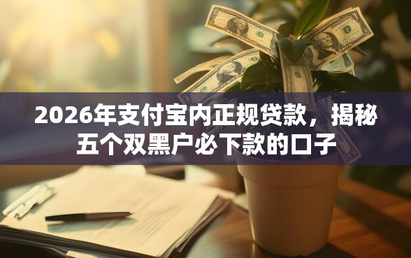 2026年支付宝内正规贷款，揭秘五个双黑户必下款的口子