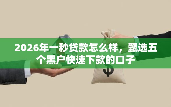2026年一秒贷款怎么样，甄选五个黑户快速下款的口子