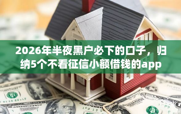 2026年半夜黑户必下的口子，归纳5个不看征信小额借钱的app