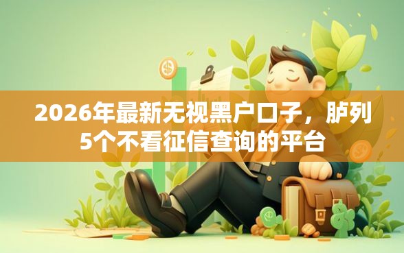 2026年最新无视黑户口子，胪列5个不看征信查询的平台