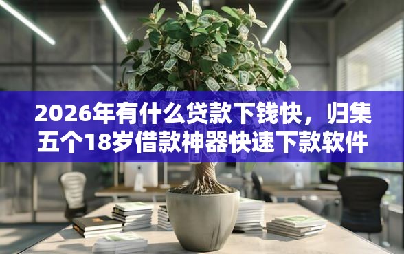 2026年有什么贷款下钱快，归集五个18岁借款神器快速下款软件
