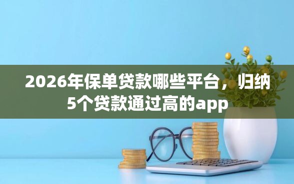 2026年保单贷款哪些平台，归纳5个贷款通过高的app