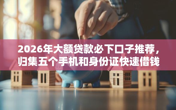 2026年大额贷款必下口子推荐，归集五个手机和身份证快速借钱软件