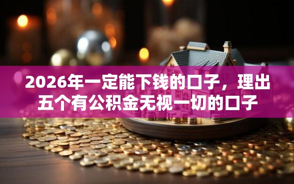 2026年一定能下钱的口子，理出五个有公积金无视一切的口子