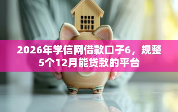 2026年学信网借款口子6，规整5个12月能贷款的平台