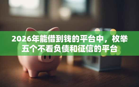 2026年能借到钱的平台中，枚举五个不看负债和征信的平台