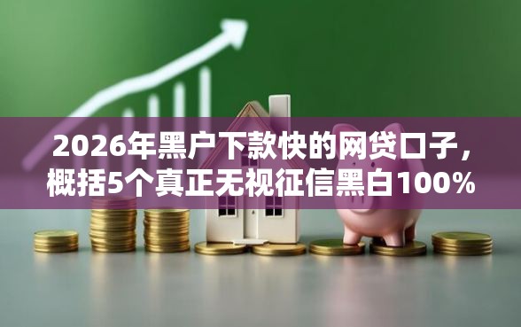 2026年黑户下款快的网贷口子，概括5个真正无视征信黑白100%秒下网贷