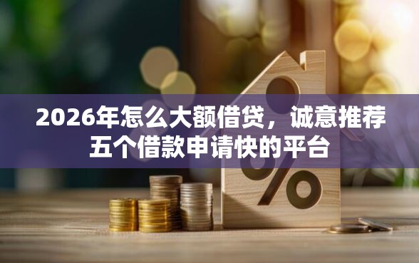 2026年怎么大额借贷，诚意推荐五个借款申请快的平台