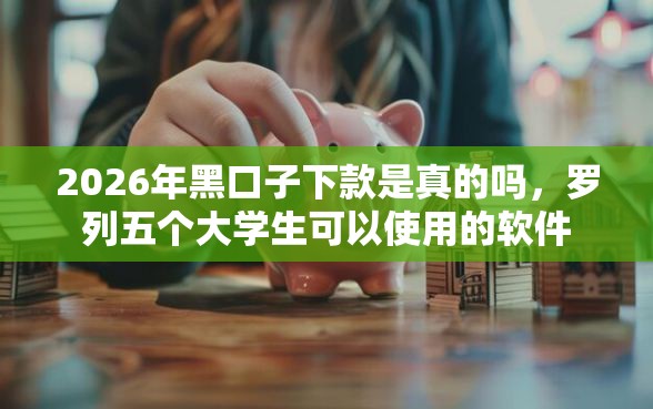 2026年黑口子下款是真的吗，罗列五个大学生可以使用的软件