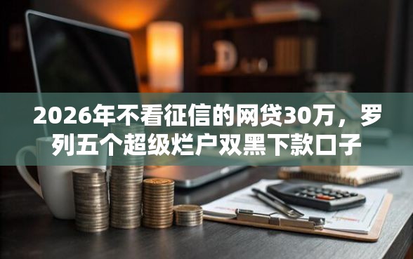 2026年不看征信的网贷30万，罗列五个超级烂户双黑下款口子