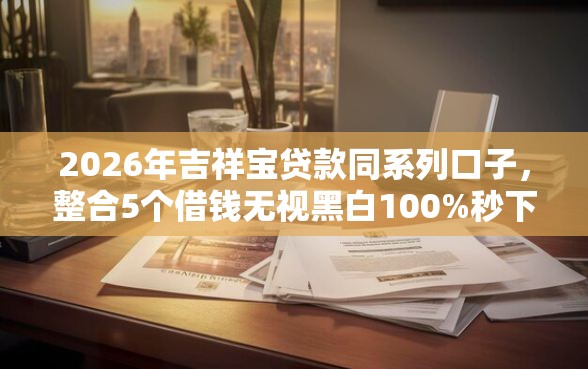 2026年吉祥宝贷款同系列口子，整合5个借钱无视黑白100%秒下口子