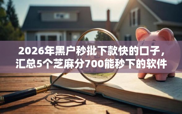 2026年黑户秒批下款快的口子，汇总5个芝麻分700能秒下的软件