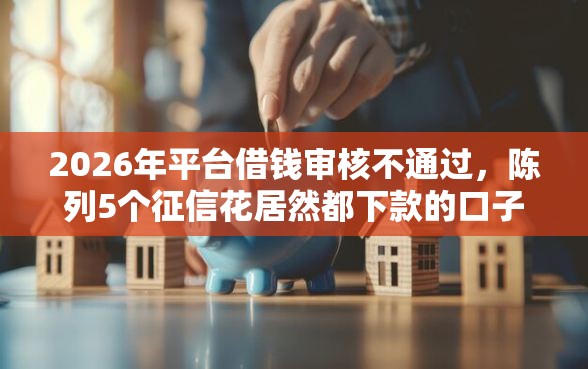 2026年平台借钱审核不通过，陈列5个征信花居然都下款的口子