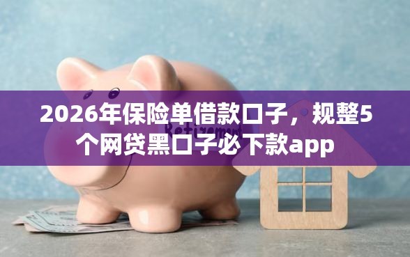 2026年保险单借款口子，规整5个网贷黑口子必下款app