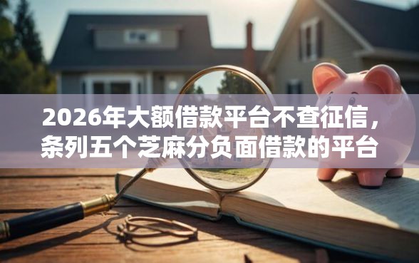 2026年大额借款平台不查征信，条列五个芝麻分负面借款的平台