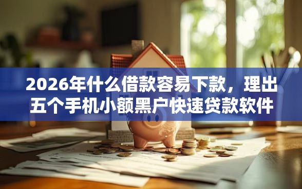2026年什么借款容易下款，理出五个手机小额黑户快速贷款软件
