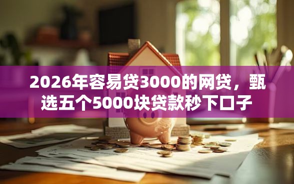 2026年容易贷3000的网贷，甄选五个5000块贷款秒下口子
